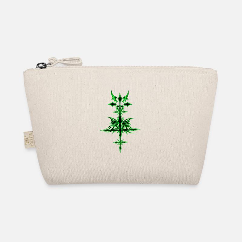 gothic cross and skullgreen - Bio-Täschchen - Natur
