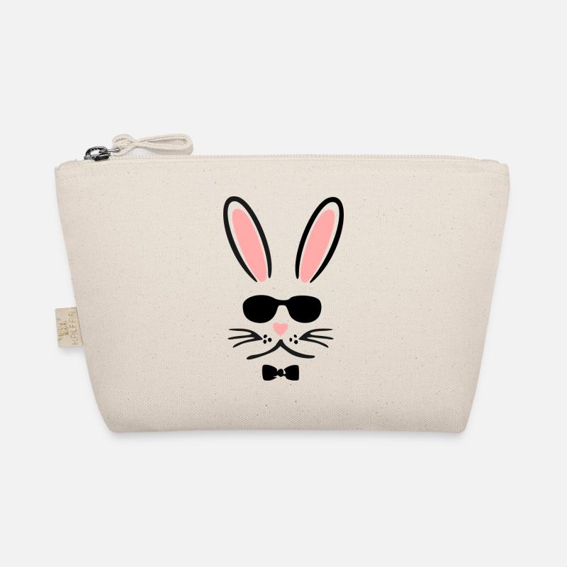 Cooler Hase mit Sonnenbrille und Fliege als Comic - Bio-Täschchen - Natur