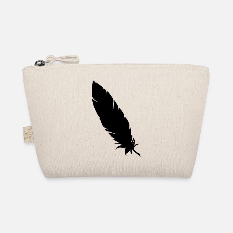 Feather simple black Organic Pouch