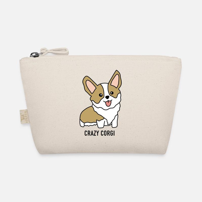 Crazy Welsh Corgi Geschenk - Bio-Täschchen - Natur