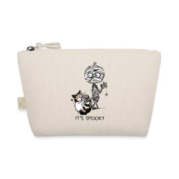 Mummy and Cat - Halloween Motif - It ́s spooky - Organic Pouch - nature - Front