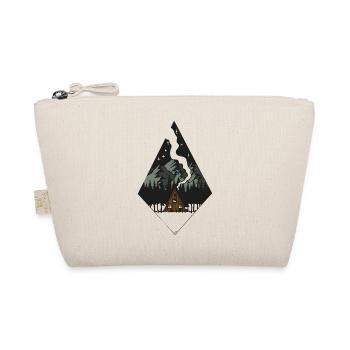 Forest hut under snow-capped mountains - Organic Pouch - nature - Front