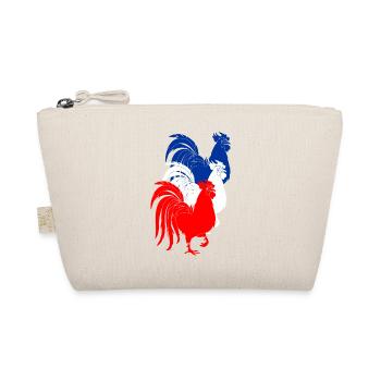 Three French roosters coq with french three color - Organic Pouch - nature - Front