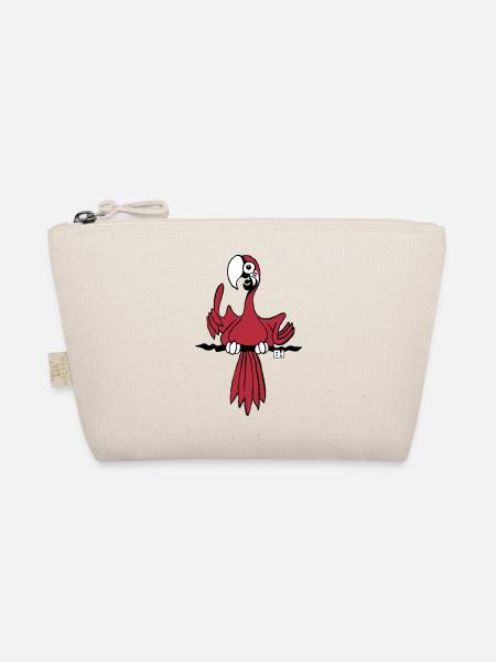 Vibrant Parrot Illustration for Apparel - Organic Pouch - nature - Front