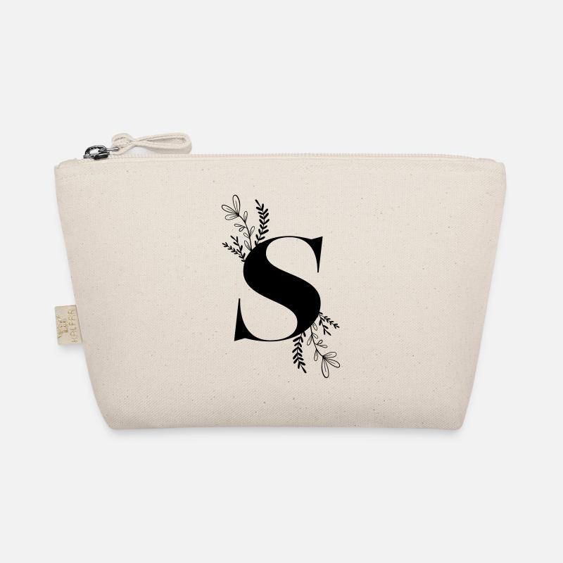 Buchstabe Floral S - Bio-Täschchen - Natur