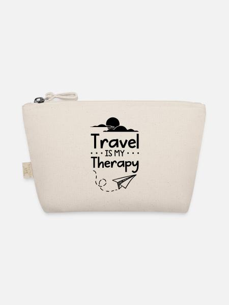 Travel is My Therapy - Organic Pouch - nature - Front