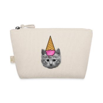 Chat avec de la crème glacée comme chapeau - Trousse biologique - nature - Devant