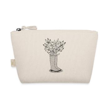Illustration Blumen Stiefel - Bio-Täschchen - Natur - Vorne