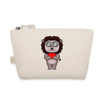 Lion avec lunettes de soleil et cœur - Trousse biologique - nature - Devant