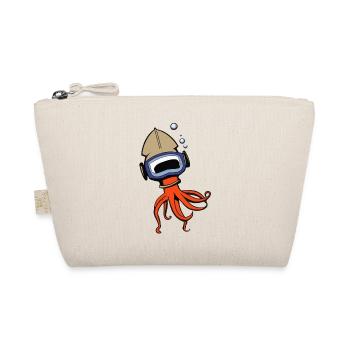 Red little octopus octopus with helmet gift idea - Organic Pouch - nature - Front