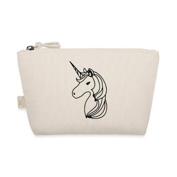 Unicorn Illustration Line Art Gift Idea - Organic Pouch - nature - Front
