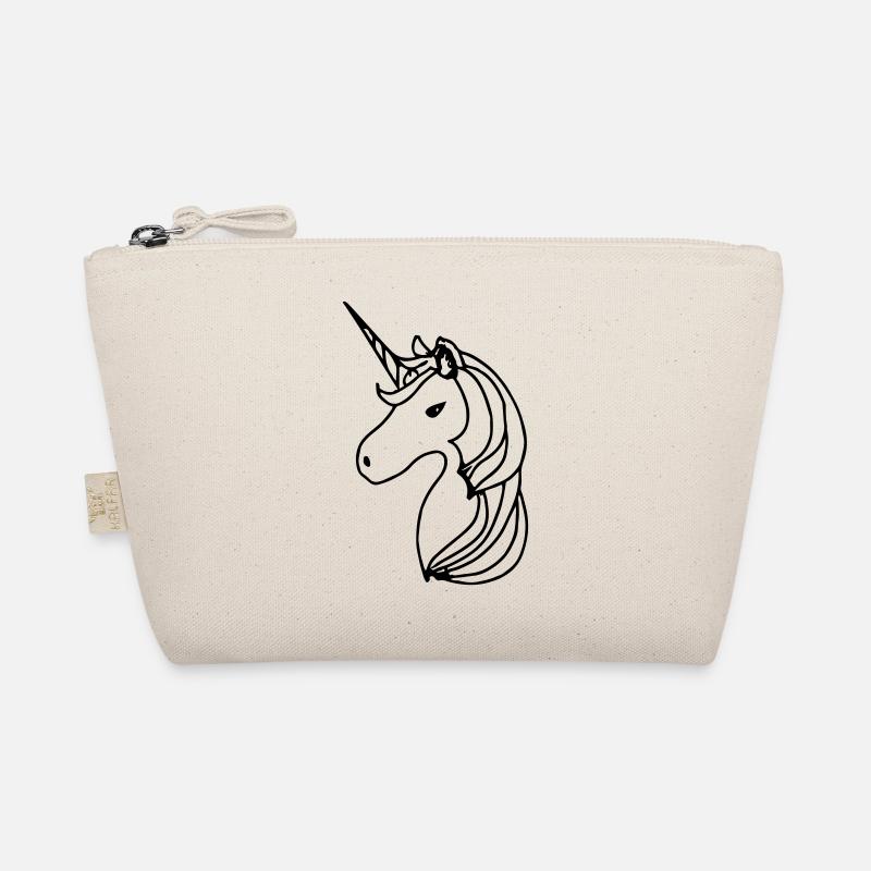 Einhorn Illustration Line Art Geschenkidee Bio-Täschchen