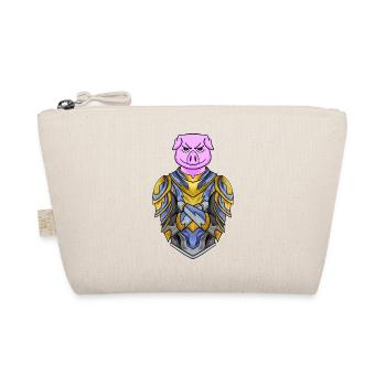 Knight Pig cool - Organic Pouch - nature - Front