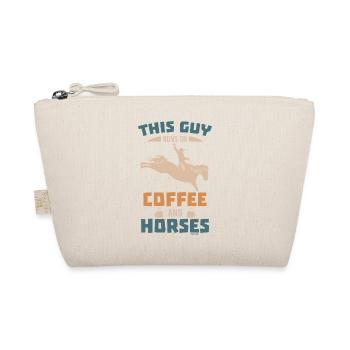 Man Boy Riding Coffee Dad - Organic Pouch - nature - Front
