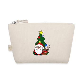 Christmas Party Santa Reindeer Tree - Organic Pouch - nature - Front