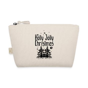 Holly Jolly slogan with snow - Organic Pouch - nature - Front