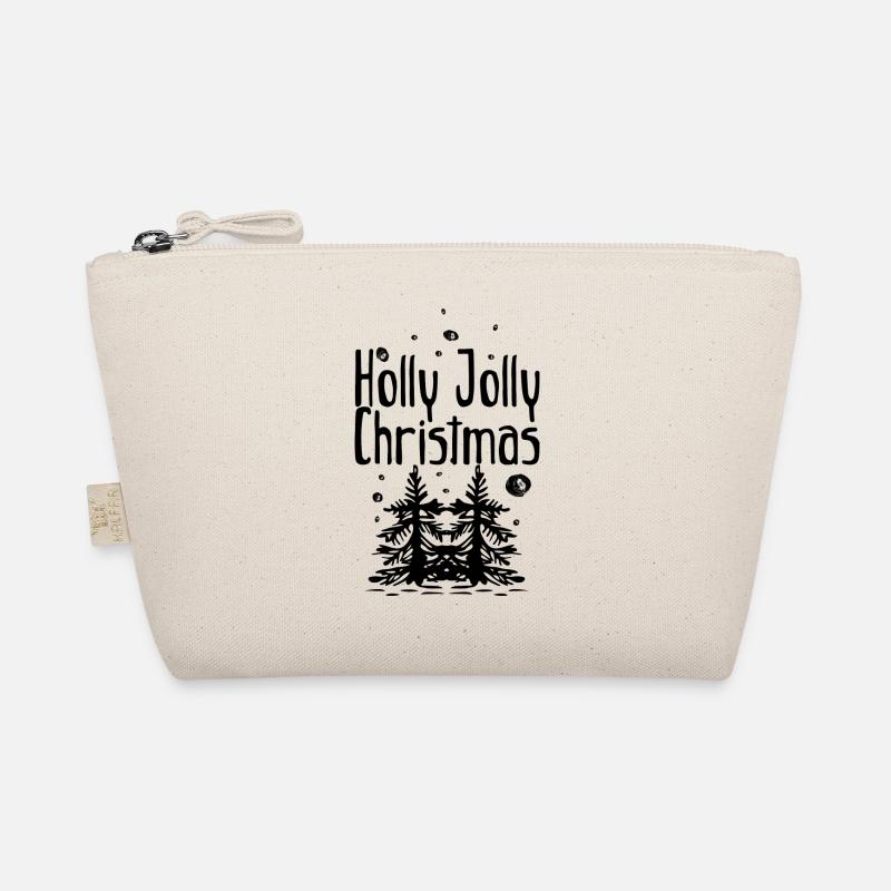 Holly Jolly Slogan mit Schnee Bio-Täschchen