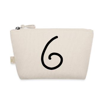 6 Number six number black Birthday - Organic Pouch - nature - Front