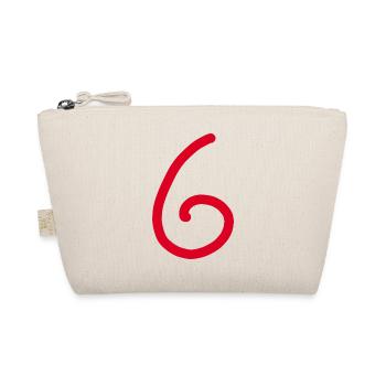 6 Numéro six numéro rouge Anniversaire - Trousse biologique - nature - Devant