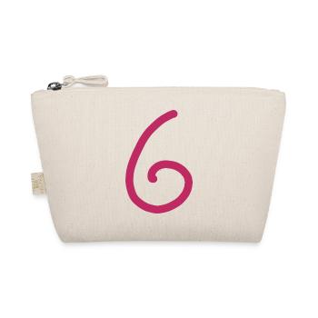 6 Number six number Birthday - Organic Pouch - nature - Front