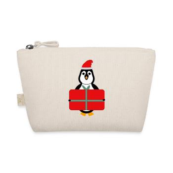 Pingouin avec cadeau - Noël - Trousse biologique - nature - Devant