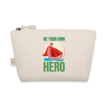 Earthworm Superhero Hero Cape Puddle Gift - Organic Pouch - nature - Front
