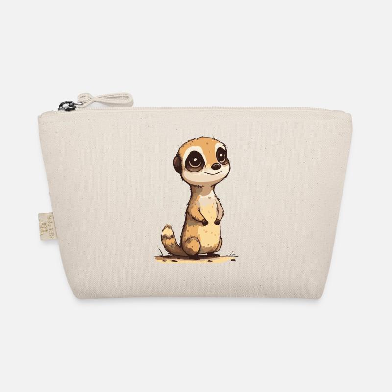 Comic Cute Kawaii Erdmännchen - Bio-Täschchen - Natur