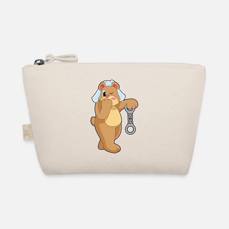 Bear Bride Handcuffs Wedding Organic Pouch
