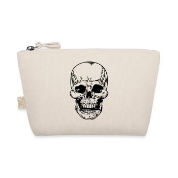 Skull with bullet between the teeth - Organic Pouch - nature - Front