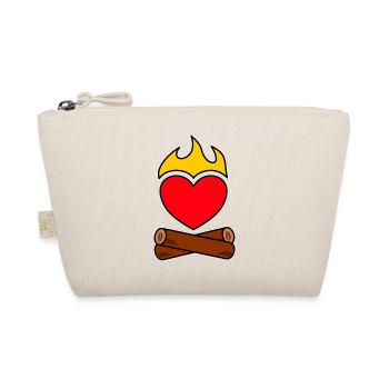 Campfire Love Heart Flames Camping - Organic Pouch - nature - Front