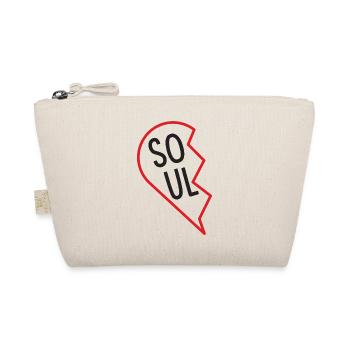 half heart (1/2) - Gift idea - Soulmate - Organic Pouch - nature - Front
