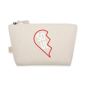 half heart (1/2) - Gift idea - Soulmate - Organic Pouch - nature - Front