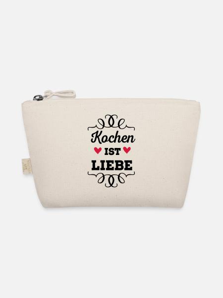Kochen ist Liebe - Bio-Täschchen - Natur - Vorne