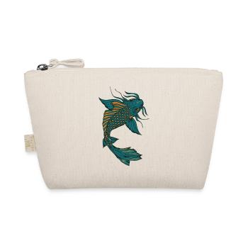 Japanese koi carp fish drawing 14032 A - Organic Pouch - nature - Front