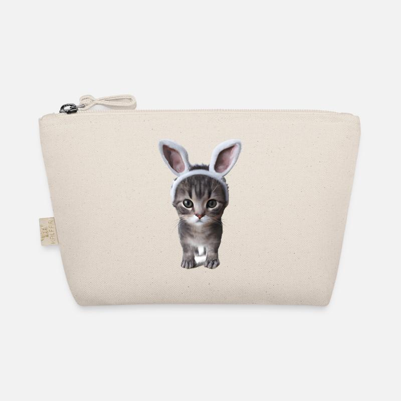 Katze mit Hasenohren - Bio-Täschchen - Natur