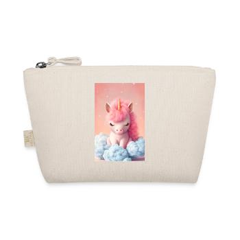 adorable sleeping baby unicorn on a cloud - Bio-Täschchen - Natur - Vorne