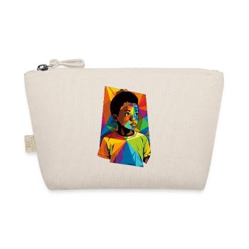 Geometric Kid Portrait with Vivid Colors - Organic Pouch - nature - Front