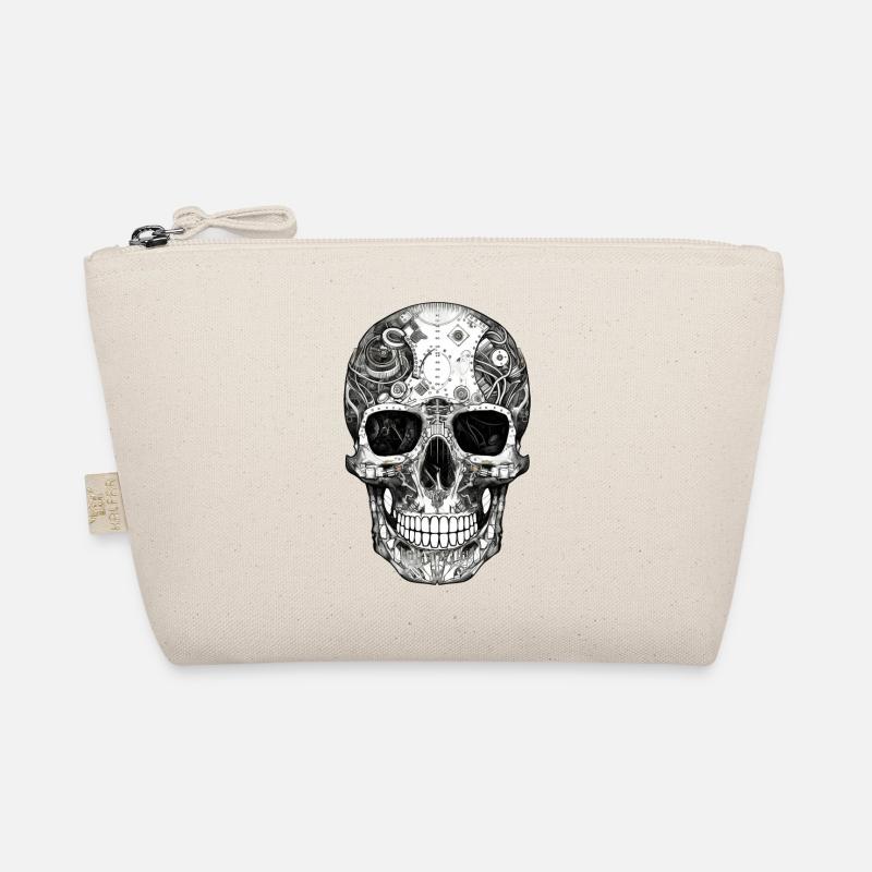 Creepy Machine Skull Skull in Goth Style Organic Pouch