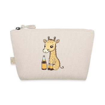 Cute giraffe drinking a bottle of beer - Organic Pouch - nature - Front