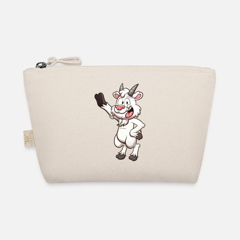 Chèvre de dessin animé souriante et amicale Trousse biologique