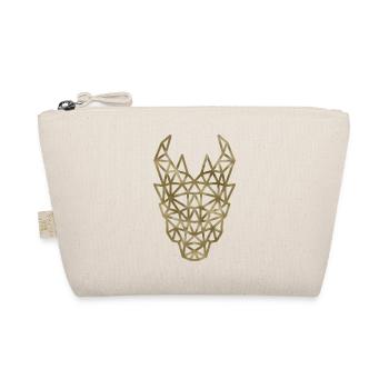 Golden Grid Lines Dragon Head - Organic Pouch - nature - Front