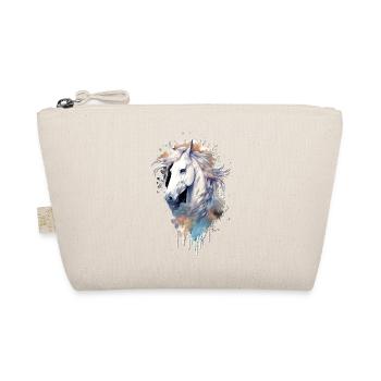 Cheval Blanc en Aquarelle - Trousse biologique - nature - Devant