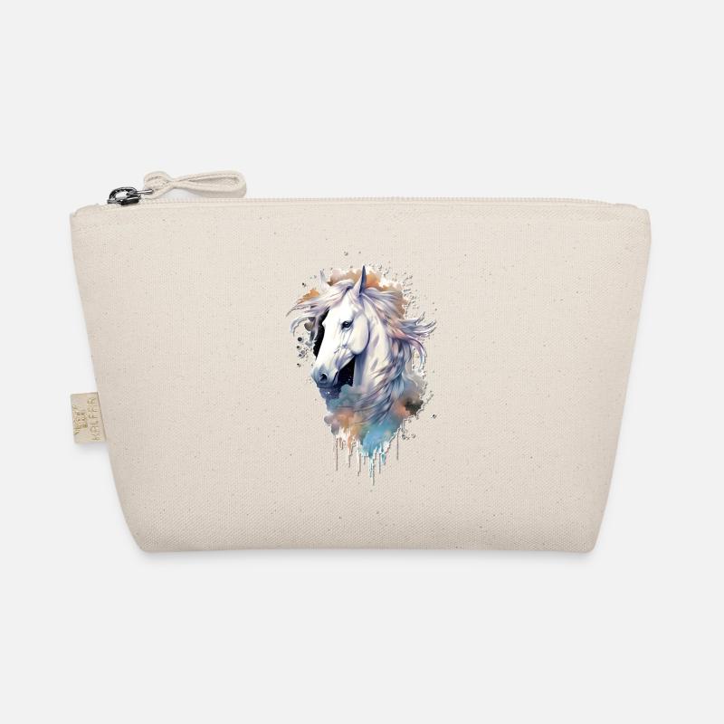 Cheval Blanc en Aquarelle Trousse biologique