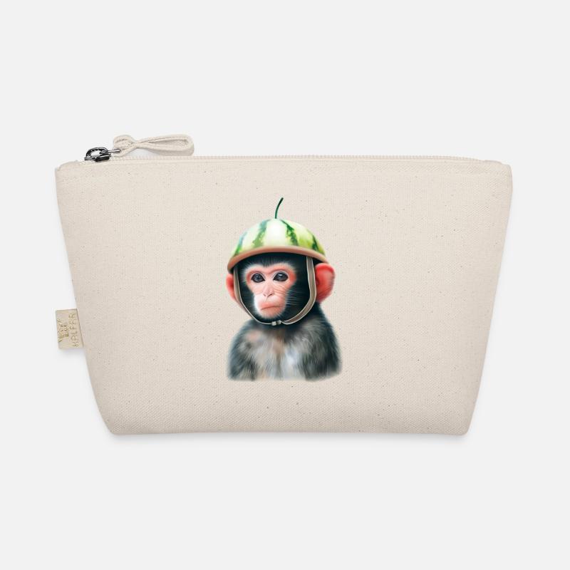 Monkey with watermelon Organic Pouch