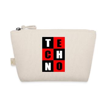 Techno Rot und Schwarz - Bio-Täschchen - Natur - Vorne