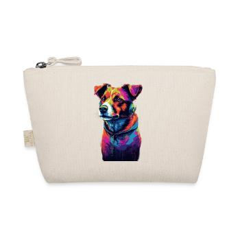Jack Russell Terrier 80s Synthwave Gift - Organic Pouch - nature - Front