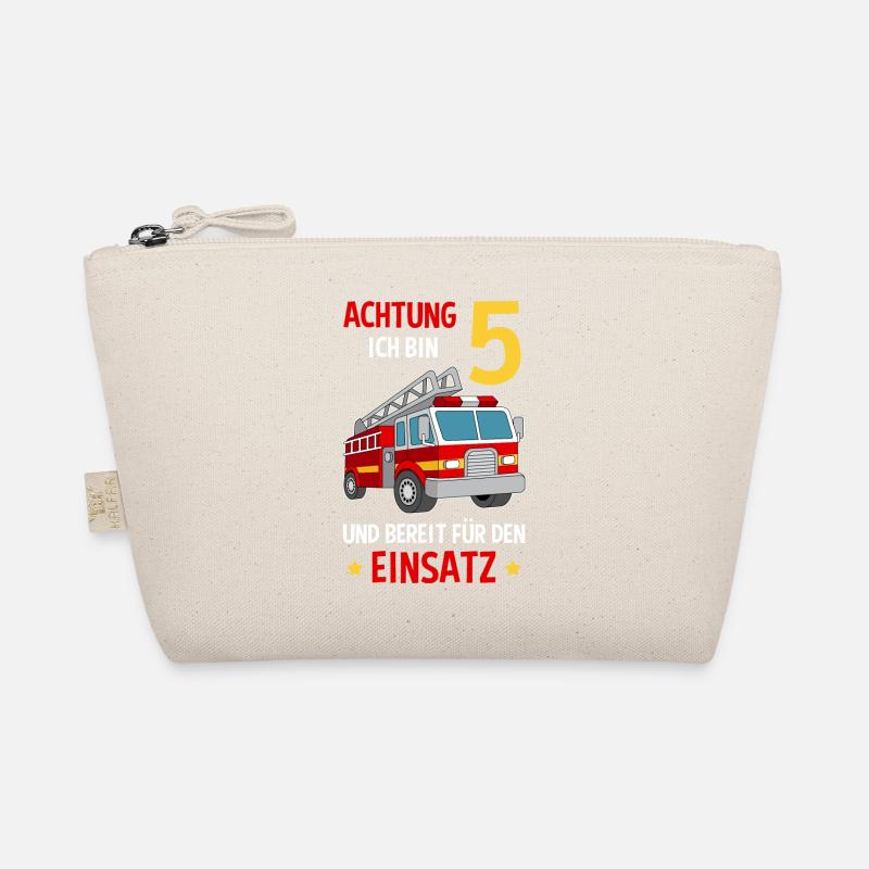 Feuerwehrmann Feuerwehr 5. Geburtstag - Bio-Täschchen - Natur