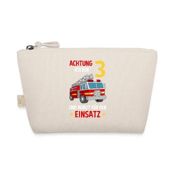 Feuerwehrmann Feuerwehr 3. Geburtstag - Bio-Täschchen - Natur - Vorne