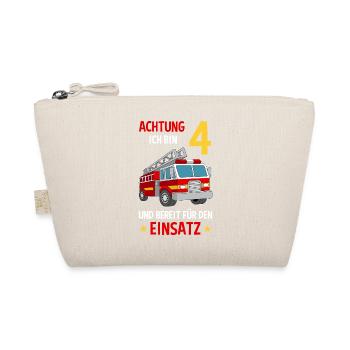 Feuerwehrmann Feuerwehr 4. Geburtstag - Bio-Täschchen - Natur - Vorne