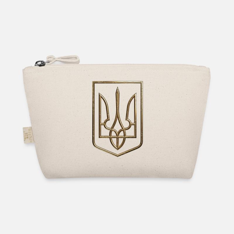 Ukraine Wappen Schild Trident Dreizack Drahtlook 1 Bio-Täschchen
